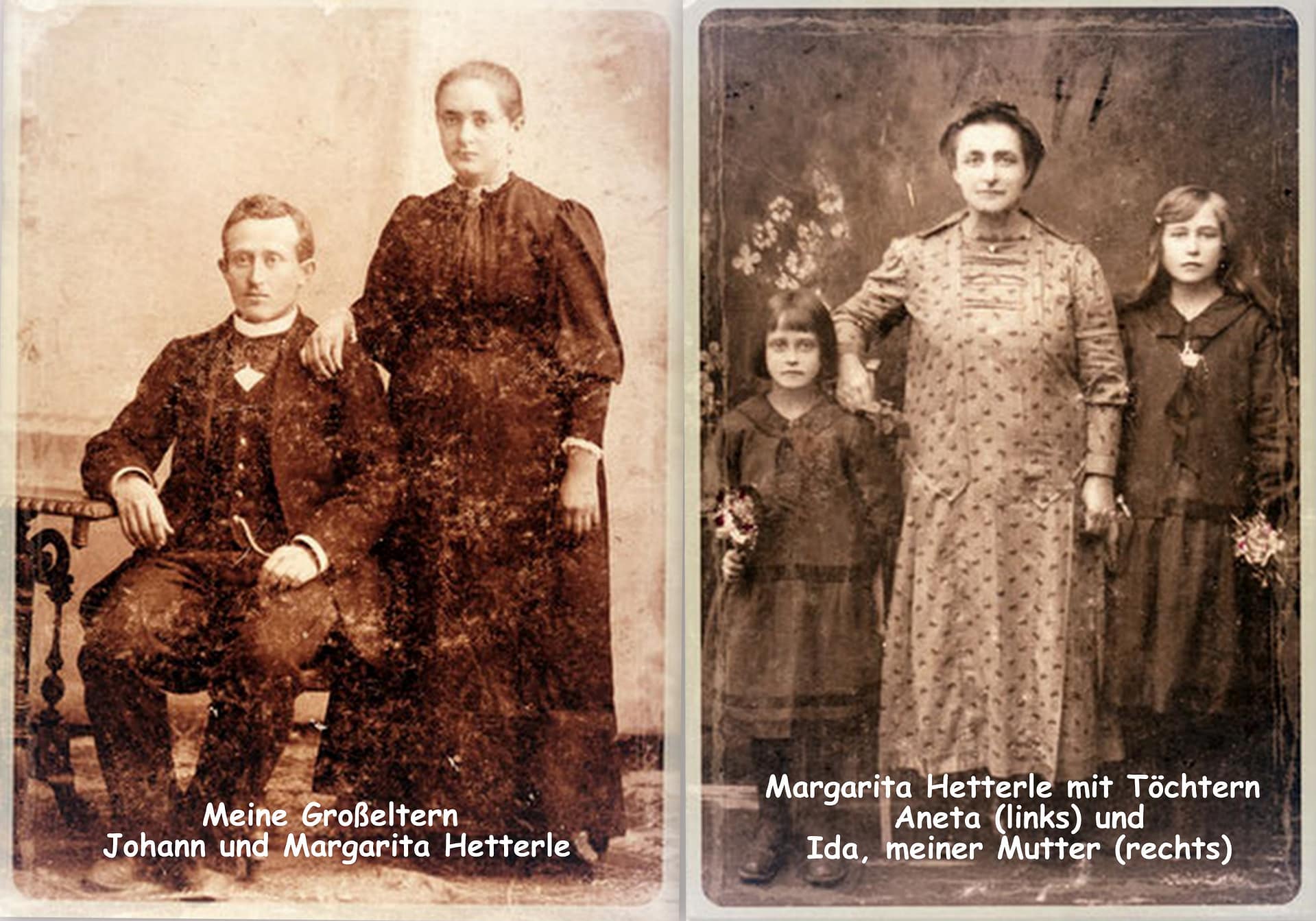 Johann und Margarita Hetterle, mit Töchtern Aneta und Ida